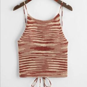 knit open back top